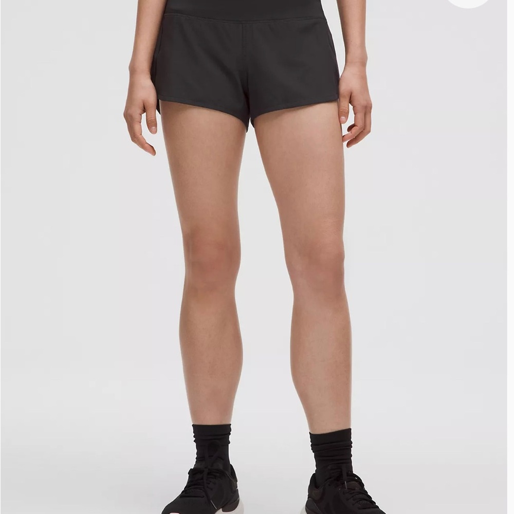 Lululemon Athletica Black Athletic Shorts- Speed Up High Rise 2.5